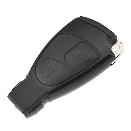 Carcasa para llave de coche, compatible con Mercedes Benz A B C E G S CLK SLK reemplazo para 2 botones, color negro