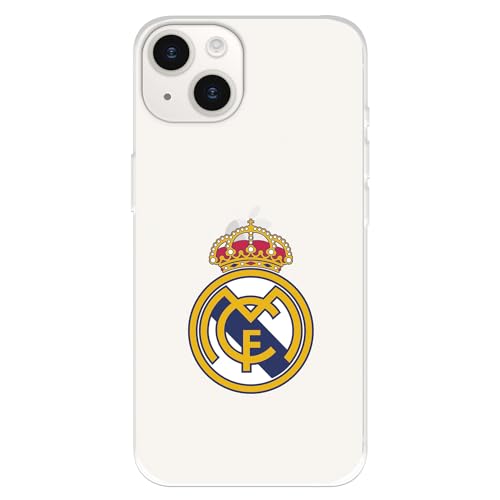 Funda para iPhone 15 del Real Madrid Escudo Real Madrid tansparente para Proteger tu mÃ³vil. Carcasa de Silicona Flexible con Licencia Oficial Real Madrid