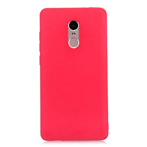 cuzz Funda para Xiaomi Redmi Note 4+(Protector de Pantalla de Vidrio Templado) Carcasa Silicona Suave Gel RasguÃ±o y Resistente TelÃ©fono MÃ³vil Cover-Rojo
