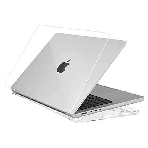 EooCoo Funda Compatible para 2021-2023 MacBook Pro 16 Pulgadas M1 A2485 / M2 A2780 con Touch ID, Carcasa de Plástico Duro, Superficie Lisa y Brillante, Cristal Transparente