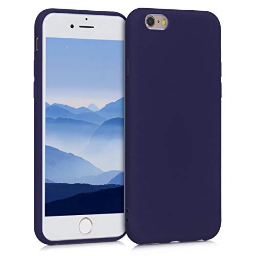 kwmobile Carcasa para Apple iPhone 6 / 6S Funda - Ultrafina de TPU y Silicona con Bordes elevados anticaÃ­das - Azul Oxford