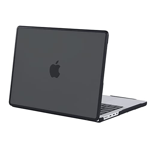 BlueSwan Funda Compatible con MacBook Pro 16 Pulgadas M1(A2485) M2(A2780) Pro/MAX Lanzado en 2021 2023, Marco de TPU Anti-ruptura + Carcasa de plástico Duro antiarañazos, Mate Negro