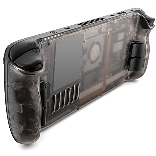 JSAUX Placa Trasera Transparente Compatible con Steam Deck, Juego de Carcasas de Repuesto DIY Clear Edition Compatible con Steam Deck - PC0106 [MarrÃ³n]