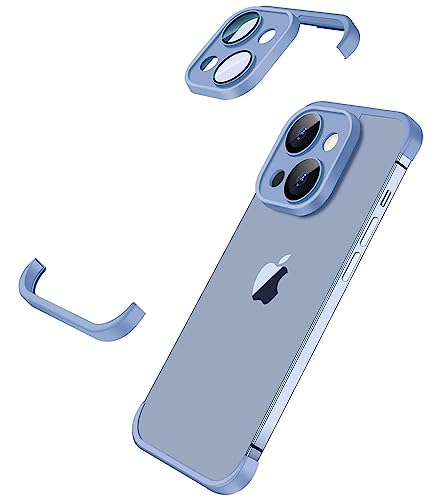 MIMGOAL Funda para iPhone 14 Plus Bumper Case con protector de cámara, carcasa protectora de absorción de golpes en diseño delgado, sin marco, fina, ligera, para iPhone 14 Plus Frameless Slim Case,