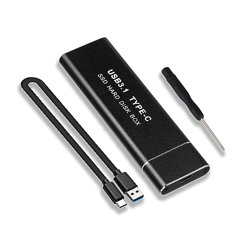 Carcasa M.2 NVMe SSD，Aluminio Adaptador Externo USB C USB 3.1 Gen2 10Gpbs a M.2 PCIe Caja para Discos Duros 2230/2242/2260/2280 M-Key M.2, con UASP-M2PV
