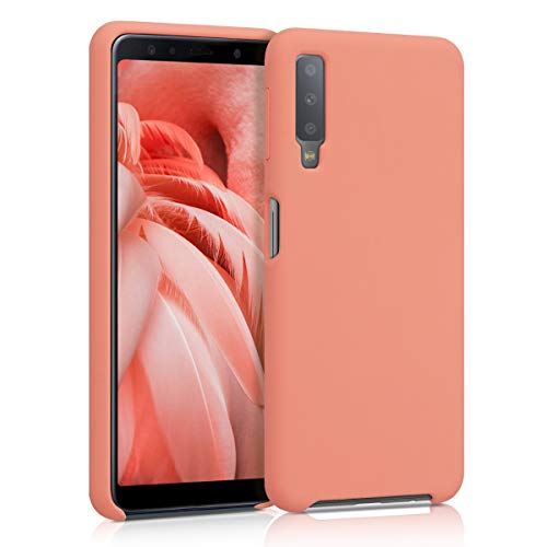 kwmobile Carcasa Compatible con Samsung Galaxy A7 (2018) Funda - Case TPU y Silicona antigolpes - Apto Carga inalÃ¡mbrica - Coral Mate