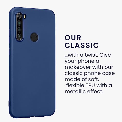 kwmobile Carcasa Compatible con Xiaomi Redmi Note 8 (2019/2021) Funda - Case TPU y Silicona Ultrafino - Antigolpes con Bordes elevados - Apto Carga inalÃ¡mbrica - Azul Metalizado