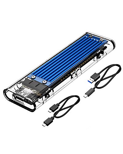 ORICO Carcasa NVMe SSD 10Gbps USB3.2 Gen2 Adattatore, Externo Caja M.2 con UASP y TRIM,con C to C y C to A Cables, para PCI-E M-Key 2280, 2260, 2242, 2230 SSD(Azul)-TCM2