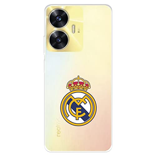 Funda para Realme C55 del Real Madrid Escudo Real Madrid tansparente para Proteger tu móvil. Carcasa de Silicona Flexible con Licencia Oficial Real Madrid