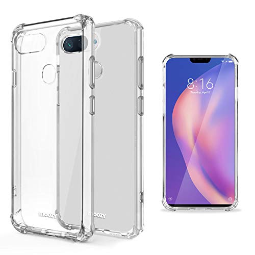 Moozy Funda Silicona Antigolpes para Xiaomi Mi 8 Lite, Mi 8 Youth, Mi 8X - Transparente Crystal Clear TPU Case Cover Flexible