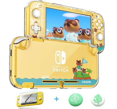 CEDER - Funda Protector Funda rÃ­gida Animal Crossing Edition Carcasa Cristal Templado Case Transparente Dibujos Compatible con Nintendo Switch Lite (Animal Transparente)