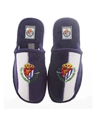 Zapatillas de casa de equipos de fútbol con licencia oficial Real Valladolid CF - Color - Lila, Talla - 41