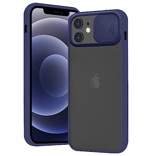 Rdyi6ba8 Funda Compatible con iPhone 12 Mini, Carcasa Trasera Mate PC y Silicona TPU Bordes Resistente a Impactos [ProtecciÃ³n de la cÃ¡mara] Caso para iPhone 12 Mini, Azul