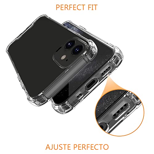 REY Funda Anti-Shock Gel Transparente para iPhone 6 / iPhone 6S, Ultra Fina 0,33mm, Esquinas Reforzadas, Silicona TPU de Alta Resistencia y Flexibilidad, Anti Golpes