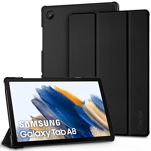 EasyAcc Funda Carcasa Compatible con Samsung Galaxy Tab A8 10.5 2021/2022 (SM-X200/SM-X205, Ultra Slim PU Protectora Carcasa con FunciÃ³n de Soporte, Negro
