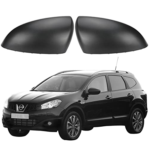 Repuesto para Nissan Qashqai 2007-2014 - Cubiertas de espejo retrovisor negro texturizado, par izquierdo y derecho