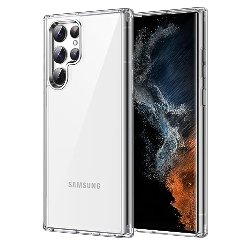 JETech Funda para Samsung Galaxy S22 Ultra 5G 6,8 Pulgadas, Anti-Amarillo Antigolpes Protectora Carcasa, Antiarañazos PC Duro Respaldo (Transparente)