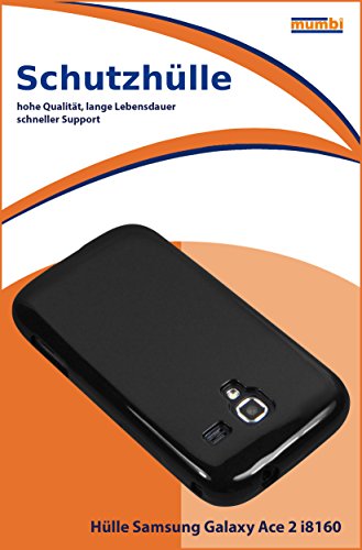 Mumbi - Carcasa de silicona y TPU para Samsung Galaxy Ace 2 i8160, color negro