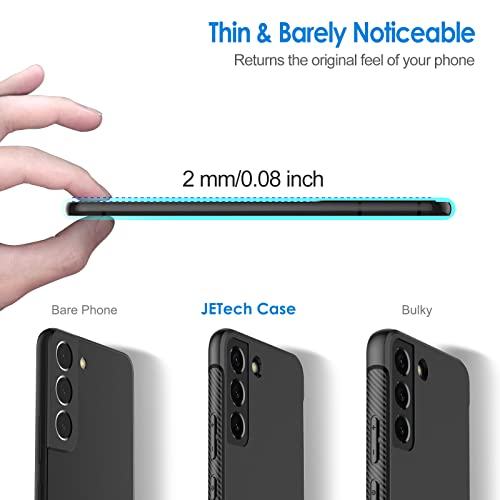 JETech Funda Encajar Slim Compatible con Samsung Galaxy S22 5G 6,1 Pulgadas, Carcasa Delgada TelÃ©fono con Choque-AbsorciÃ³n y DiseÃ±ado con Fibra de Carbono (Negro)