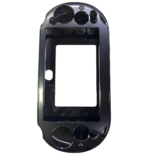 OSTENT Funda protectora de piel de aluminio metalizada colorida compatible con Sony PS Vita PSV PCH-2000 - Color negro
