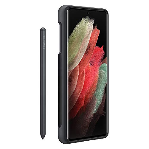 Samsung Funda de silicona para smartphone EF-PG99P con S Pen para Galaxy S21 Ultra/Galaxy S21 Ultra 5G, funda protectora de silicona, a prueba de golpes, delgada y con agarre, color negro