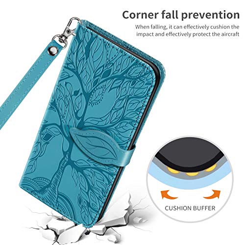 MUTOUREN Funda para Xiaomi Redmi Note 10 4G/Redmi Note 10S - Carcasa Folio PU Cuero Flip Cover Wallet Case Anti-rasguÃ±os Protectora Bolsillo Carteras, con Protector de Pantalla - Azul