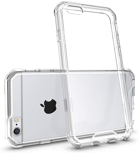 REY Funda Anti-Shock Gel Transparente para iPhone 6 / iPhone 6S, Ultra Fina 0,33mm, Esquinas Reforzadas, Silicona TPU de Alta Resistencia y Flexibilidad, Anti Golpes