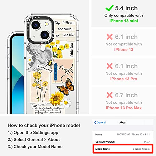MOSNOVO Funda para iPhone 13 Mini Anti-Choque Caso Delgada Anti-arañazos Carcasa Case - Arte Collage