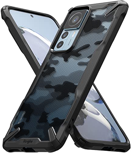 Ringke Fusion-X Compatible con Funda Xiaomi 12T Pro / 12 T, Carcasa Militar, Parachoque Resistente Impactos, Sólida a Prueba de Choques - Camo Black (Camuflaje)