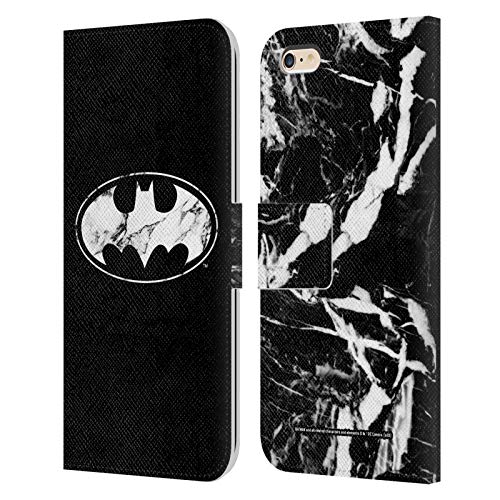 Head Case Designs Licenciado Oficialmente Batman DC Comics MÃ¡rmol Logotipos Carcasa de Cuero Tipo Libro Compatible con Apple iPhone 6 Plus/iPhone 6s Plus