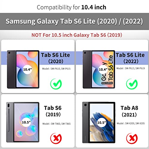 CACOE Funda Compatible con Samsung Galaxy Tab S6 Lite 10.4 2022/2020 (P610 / P615), Ultradelgada Carcasa Compatible con Galaxy Tab S6 Lite 10.4 Pulgadas Tableta, Negro